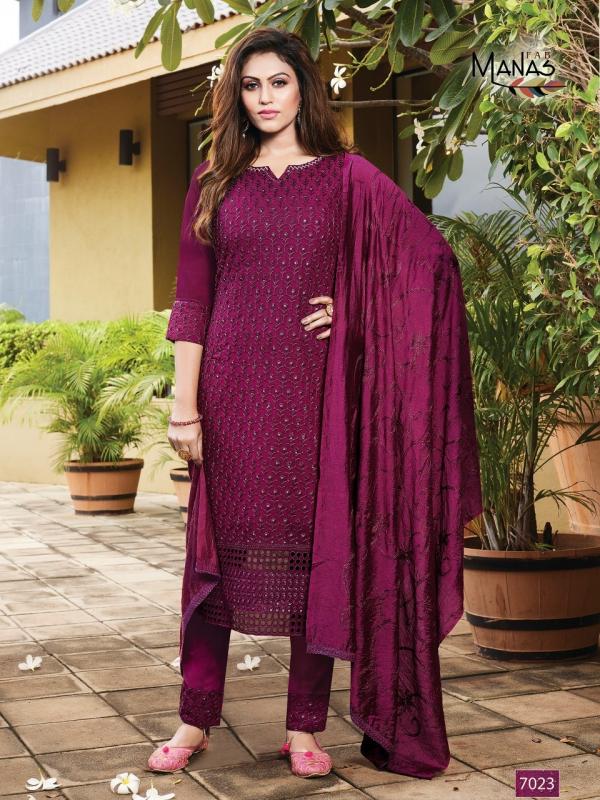 Manas Schiffli 4 Georgette Designer Readymade Salwar